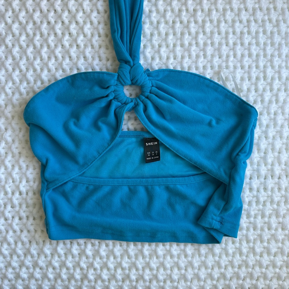 SHEIN halter neck crop top